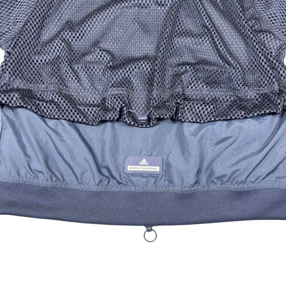 Stella McCartney x Adidas Mesh Knit Windbreaker Jacket Navy Full Zip Women's M - Picture 6 of 11
